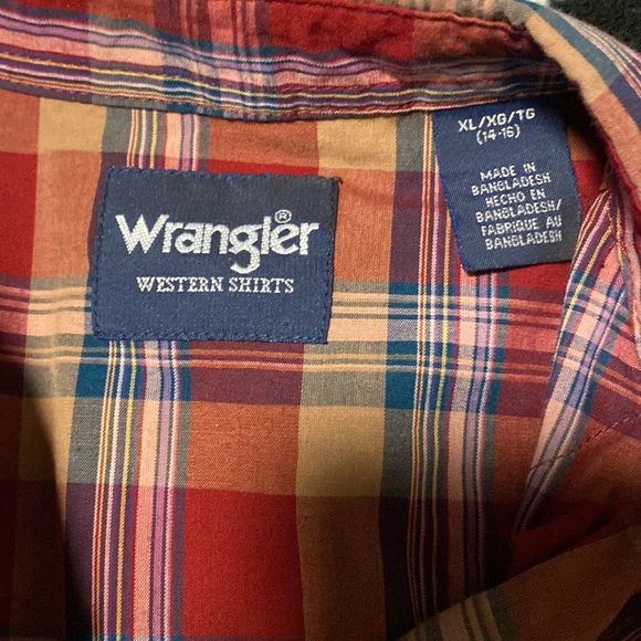 DONATED - NWOT boys Wrangler plaid shirt - Picture 4 of 5